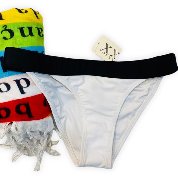 Black & White Elasticated Waistband Bottom Swimwear - Picture 2 of 7